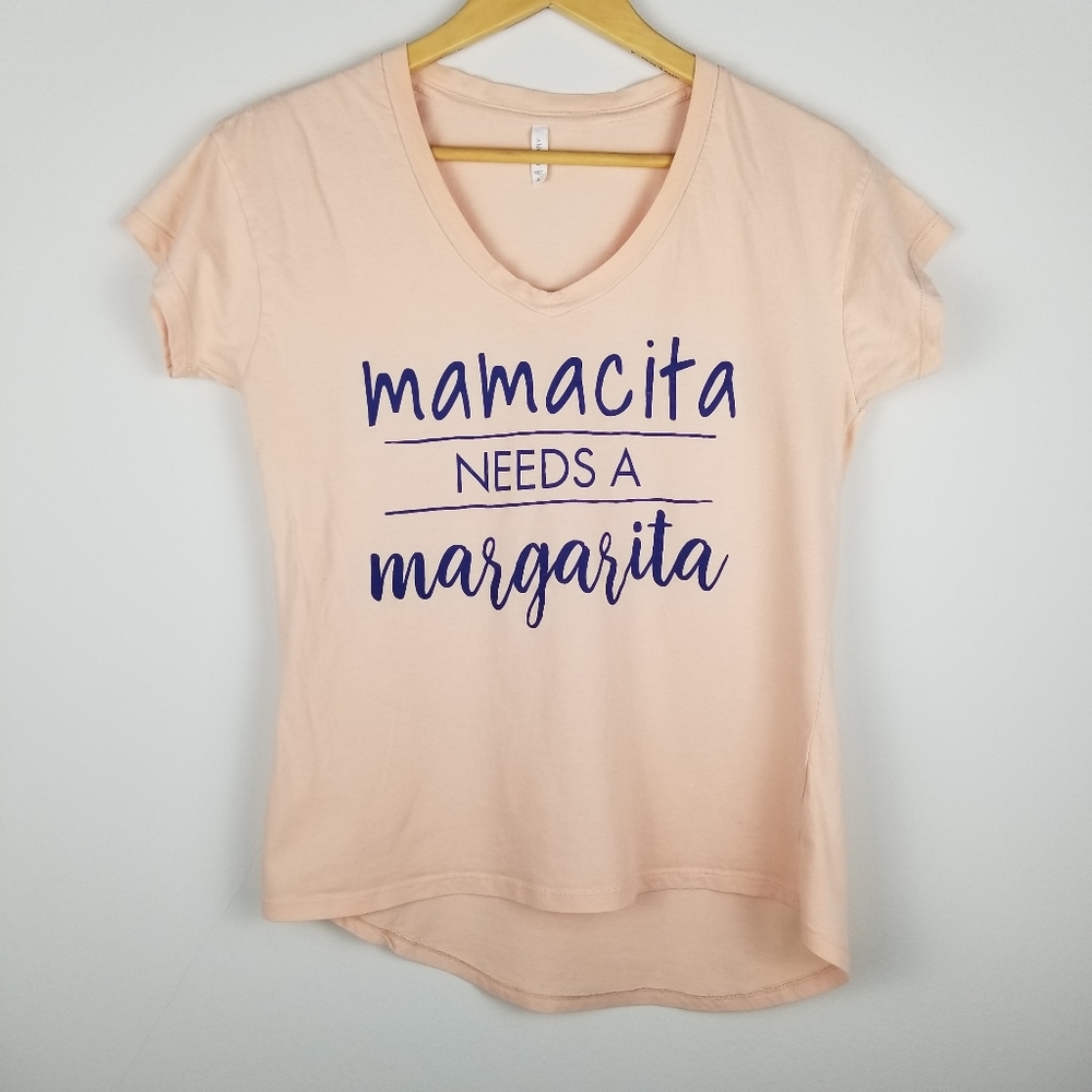 G Supply Graphic Mamasita V-neck Tee (Lt. Coral)-S